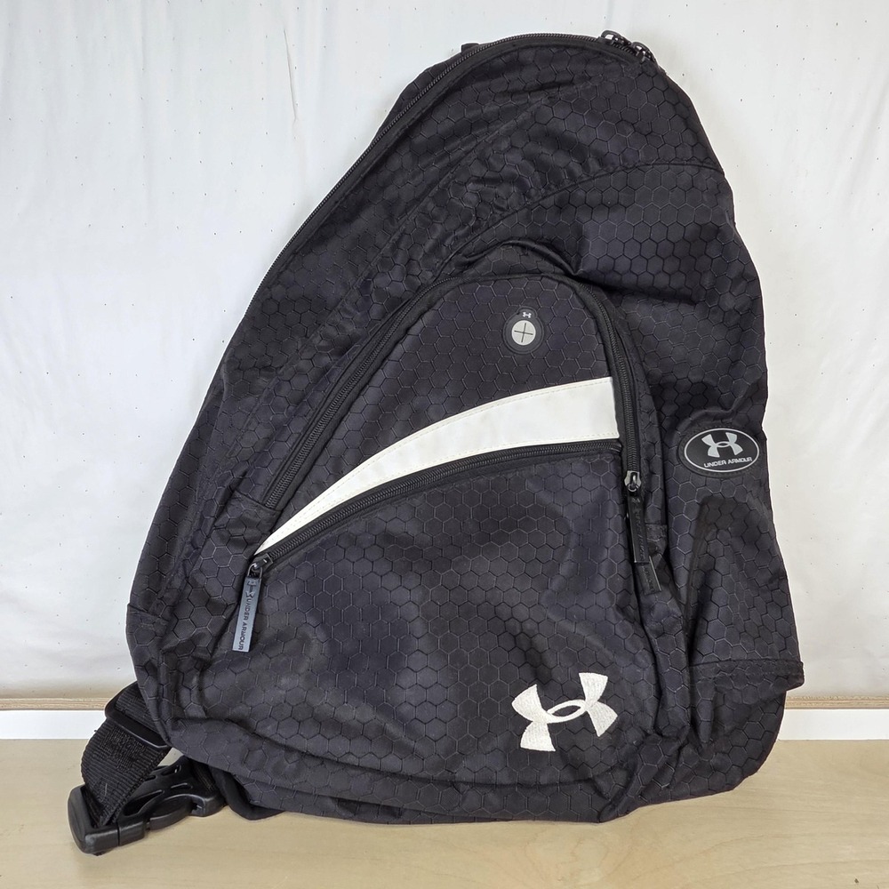 Under Armour Backpack Unisex Black Sling Bag Honeycomb Single Strap Crossbody